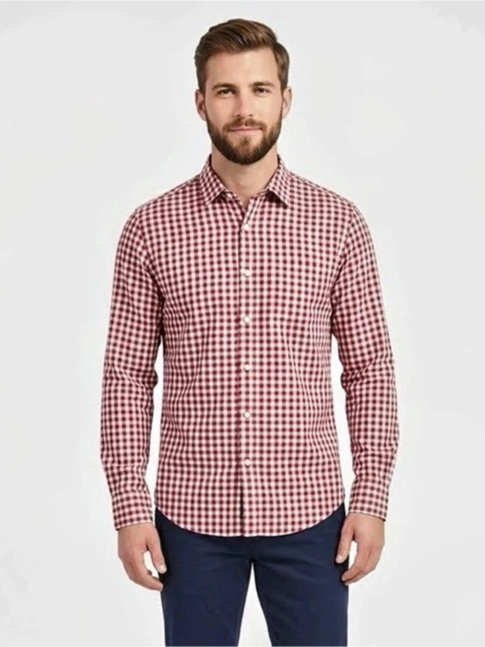 Nautica Type N-3 Gingham Cotton Shirt Size Large